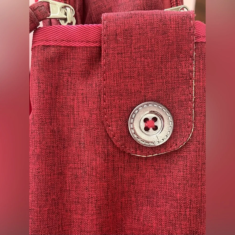 Casual Unisex Burgundy Laptop Backpack- Versatile Everyday Bag